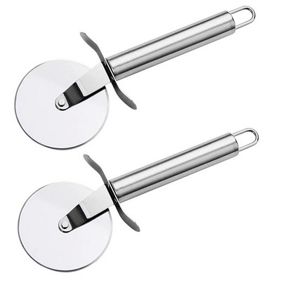 Rozsdamentes acél pizza vágó, pizza kerekes szeletelő torta kenyér pitek körkés konyhai eszközök sütő vágó szerszámok