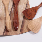 Rankų darbo medžio masyvo virtuvė Medinė mentele Retro mediniai stalo reikmenys ir virtuvės reikmenys