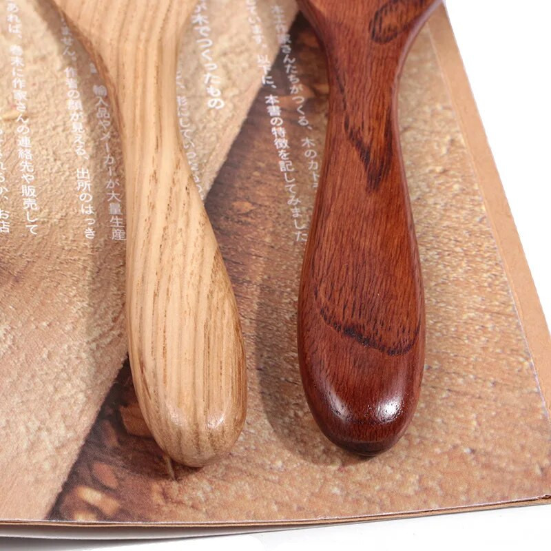 Rankų darbo medžio masyvo virtuvė Medinė mentele Retro mediniai stalo reikmenys ir virtuvės reikmenys