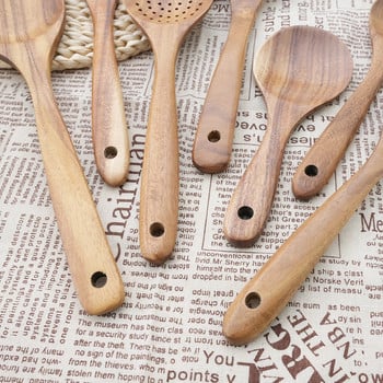 Μαγειρικά σκεύη από φυσικό ξύλο Κουτάλα Κουτάλια Μαγειρικά σκεύη Επιτραπέζια σκεύη Turner Long Rice Colander Soup Skimmer Κουτάλια Μαγειρικής Κουτάλες Scoop Tools