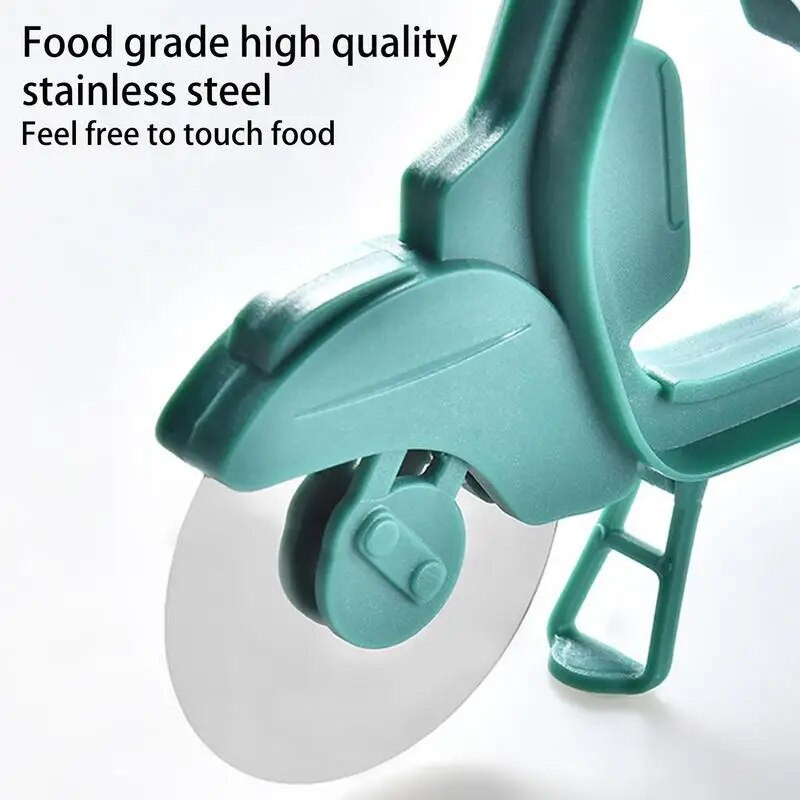 Picos pjaustytuvas nerūdijančio plieno dviračio formos ratas motociklo volelis picos smulkintuvas picos pjaustymo peilis virtuvės įrankiai