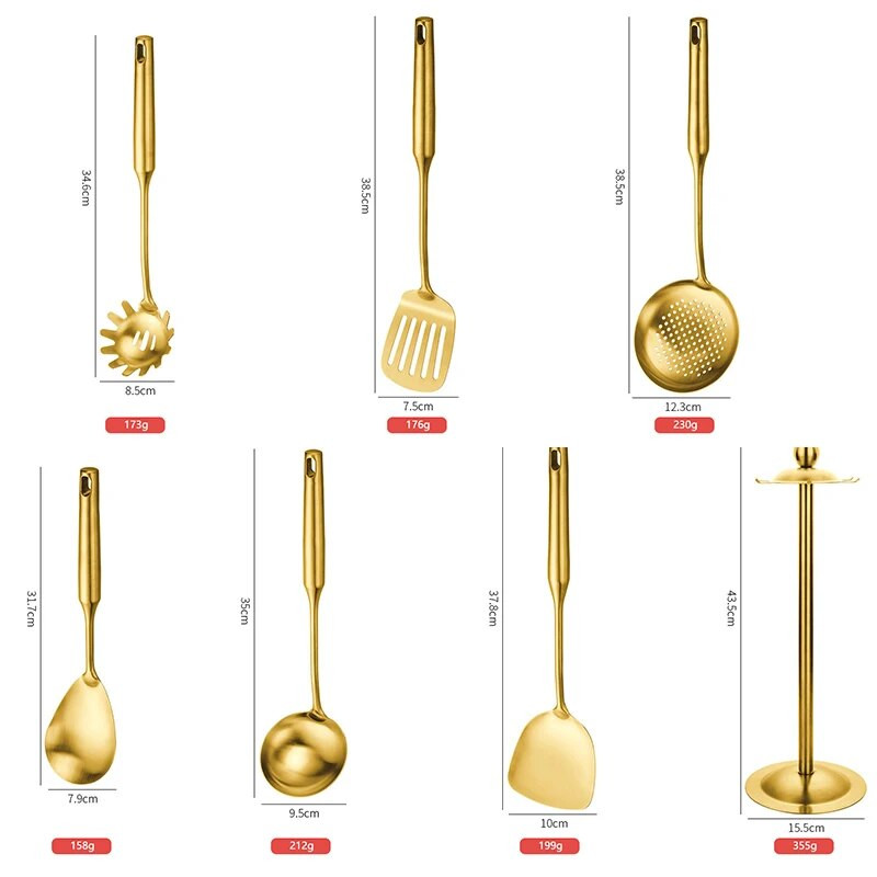 Konco virtuvės reikmenų rinkinys 304 nerūdijančio plieno virtuvės reikmenys šaukštas kastuvas sriubos kiaurasamtis Mentele indai Virtuvės gaminimo įrankis