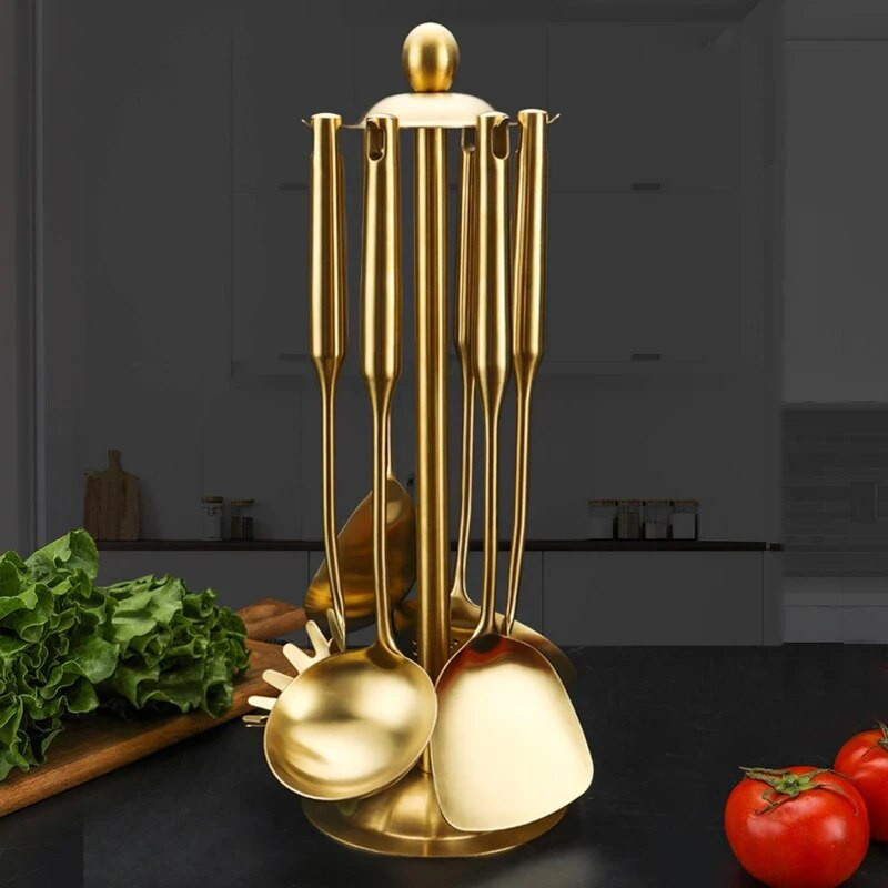 Konco virtuvės reikmenų rinkinys 304 nerūdijančio plieno virtuvės reikmenys šaukštas kastuvas sriubos kiaurasamtis Mentele indai Virtuvės gaminimo įrankis