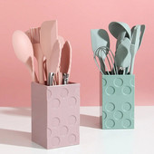 Silikono 8/vnt Virtuvės reikmenų Nelipnūs virtuvės reikmenys Visas mentelių rinkinys Mini laikymo dėžutė Kepimo indai Aliejaus teptuko grandiklis