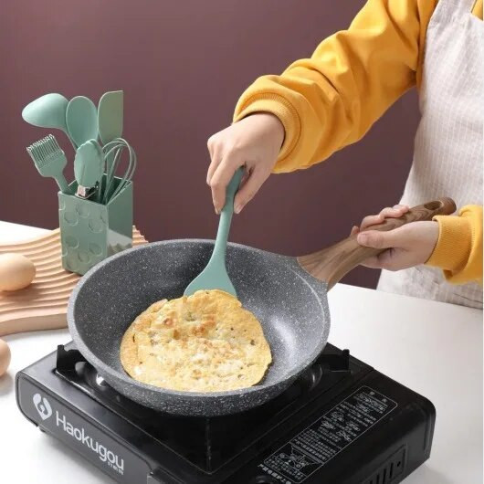 Silikono 8/vnt Virtuvės reikmenų Nelipnūs virtuvės reikmenys Visas mentelių rinkinys Mini laikymo dėžutė Kepimo indai Aliejaus teptuko grandiklis