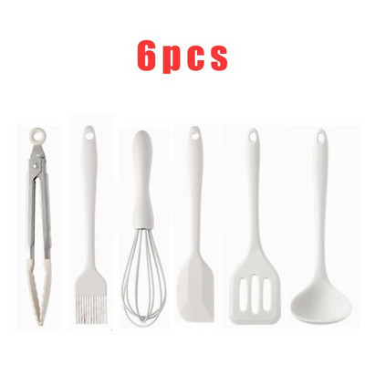 Silikoniniai virtuvės reikmenys Maisto klasės Nelipni kepimo mentele Silikoninio aliejaus teptukas Kiaušinio plaktuvas Maisto spaustukas Virtuvės priedai