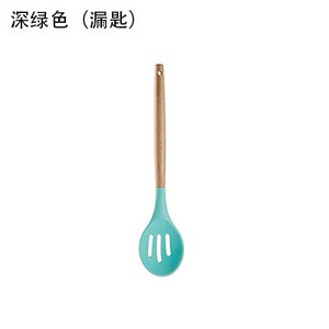 Holaroom Food Grade silikonski kuhinjski pribor za kuhanje Turner Lopatica Žlica s drvenom drškom Praktičan alat za kuhanje Kuhinjsko posuđe