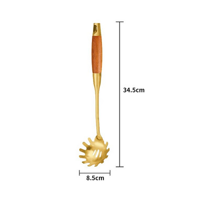 Konco arany főzőedények, rozsdamentes acél konyhai eszközök szerszámkészlet, tapadásmentes spatula kanál szűrőedény konyhai eszközök edények