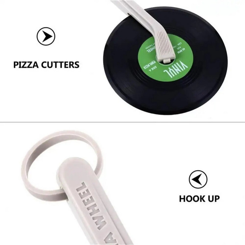 Silikónový krájač na pizzu, gramofón, krájač na pizzu, vinylový nôž na pizzu, okrúhly valček na tortu, kuchynské náradie, príslušenstvo