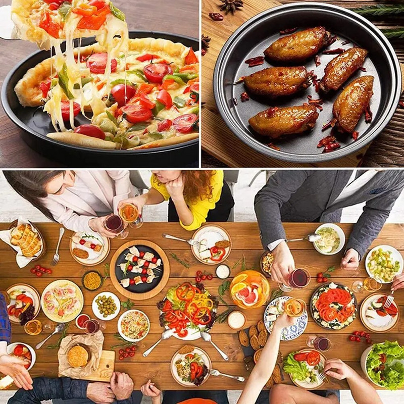 6–10 colių mikrobangų krosnelės keptuvės picos lėkštės padėklas Picos šoninės kepimo nepridegantis kepimo padėklas Kepimo formos keptuvės virtuvės priedai