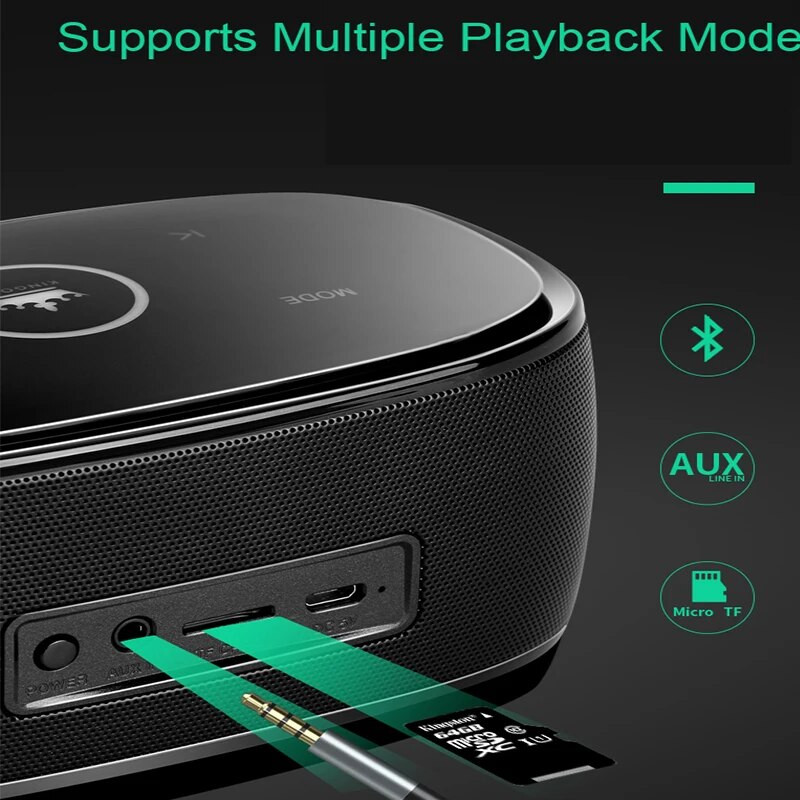 Kingone K5 belaidis BT garsiakalbis TWS Super Bass garsiakalbis jutiklinis klavišas HIFI stereo žemų dažnių garsiakalbis laisvų rankų įranga TF kortelė AUX SoundBox