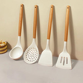 4 bucăți/set set de ustensile de bucătărie din silicon Turner instrumente de gătit oală pentru bucătăria skimmer set de vase antiaderență accesorii de bucătărie