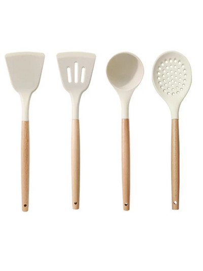 4 bucăți/set set de ustensile de bucătărie din silicon Turner instrumente de gătit oală pentru bucătăria skimmer set de vase antiaderență accesorii de bucătărie