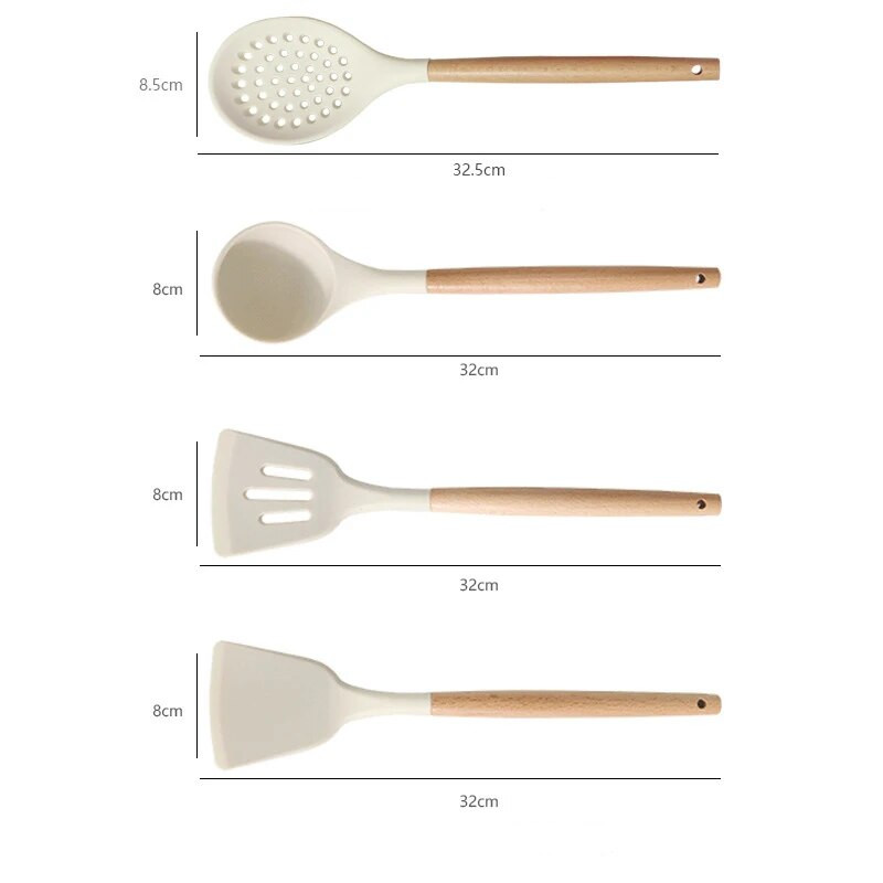 4 bucăți/set set de ustensile de bucătărie din silicon Turner instrumente de gătit oală pentru bucătăria skimmer set de vase antiaderență accesorii de bucătărie