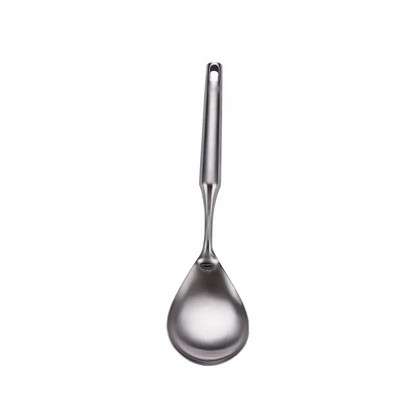 1 buc unelte de bucătărie din oțel inoxidabil argintiu Spatulă pentru prăjit Lingură pentru supă Mâner gol Ustensile de bucătărie rezistente la temperaturi ridicate