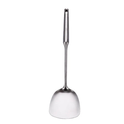 1 buc unelte de bucătărie din oțel inoxidabil argintiu Spatulă pentru prăjit Lingură pentru supă Mâner gol Ustensile de bucătărie rezistente la temperaturi ridicate