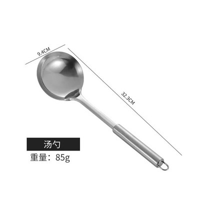 Rozsdamentes acél kerek csöves konyhai készlet, edénylapát készlet, főzőeszköz készletek, forrázásmentes leveses kanál, főzőlapát