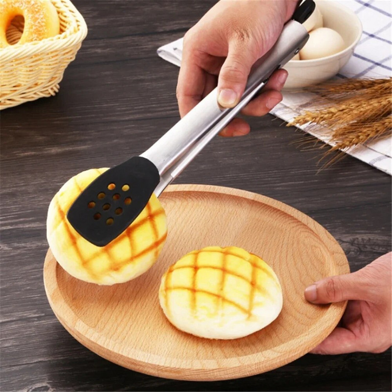 1 vnt. Šiltos nerūdijančio plieno kepsninės fiksavimo žnyplės duonos serviravimo spaustukas ant grotelių kepimo salotos kepsnys daržovių makaronai virtuvės įrankis