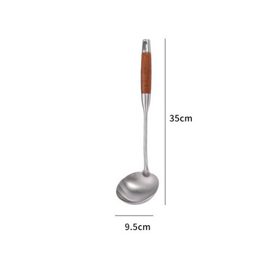 304 Nerūdijančio plieno medinė rankena virimo indas Mentele Kastuvas Spagečių Ryžių šaukštas Kiaurasamtis Virtuvės reikmenys Virtuvės priedai