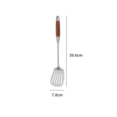 304 Nerūdijančio plieno medinė rankena virimo indas Mentele Kastuvas Spagečių Ryžių šaukštas Kiaurasamtis Virtuvės reikmenys Virtuvės priedai