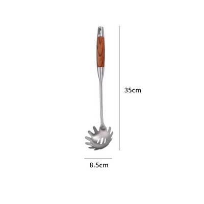 304 Nerūdijančio plieno medinė rankena virimo indas Mentele Kastuvas Spagečių Ryžių šaukštas Kiaurasamtis Virtuvės reikmenys Virtuvės priedai