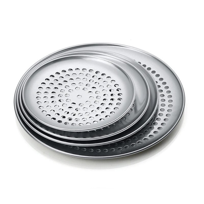 Tavă pentru pizza antiaderență premium Vase pentru copt Din aliaj de aluminiu Farfurie pentru pizza Vasă rotundă adâncă Tavă pentru pizza Tavă pentru tavă Mucegai Unelte pentru coacere