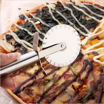 Диаметър 6,5 CM нож за пица Домашен семеен нож за пица от неръждаема стомана за инструменти за пица Кухненски инструменти Колела за пица