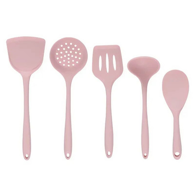 5 gabalu komplekts Silikona virtuves piederumi zupa-karote Lāpstiņa caurduris karote Nepiedegoša panna Virtuves piederumi Virtuves piederumi Virtuves piederumi