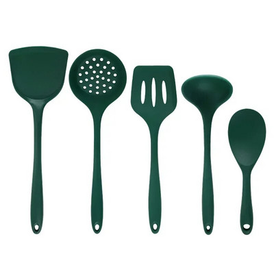 5 gabalu komplekts Silikona virtuves piederumi zupa-karote Lāpstiņa caurduris karote Nepiedegoša panna Virtuves piederumi Virtuves piederumi Virtuves piederumi