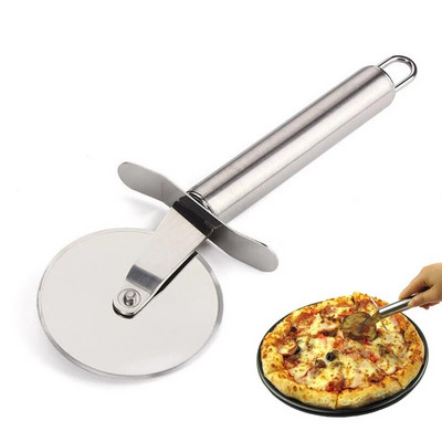 Резачка за пица от неръждаема стомана, нож за пица с една ролка, нож за сладкиши, паста, тесто, щипка, кухненски инструменти за пица