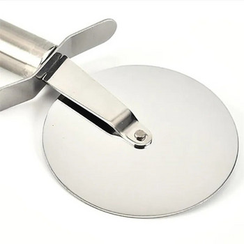 Инструменти за рязане на пица от неръждаема стомана с едно колело Диаметър 6,5 CM Домакински нож за пица Инструменти за торта Колело Използване за вафлени бисквитки