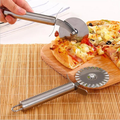 Pizza din oțel inoxidabil Instrumente de tăiat cu o singură roată Diametru 6,5 CM Cuțit pentru pizza de uz casnic Instrumente pentru prăjituri Utilizare roată pentru biscuiți pentru vafe